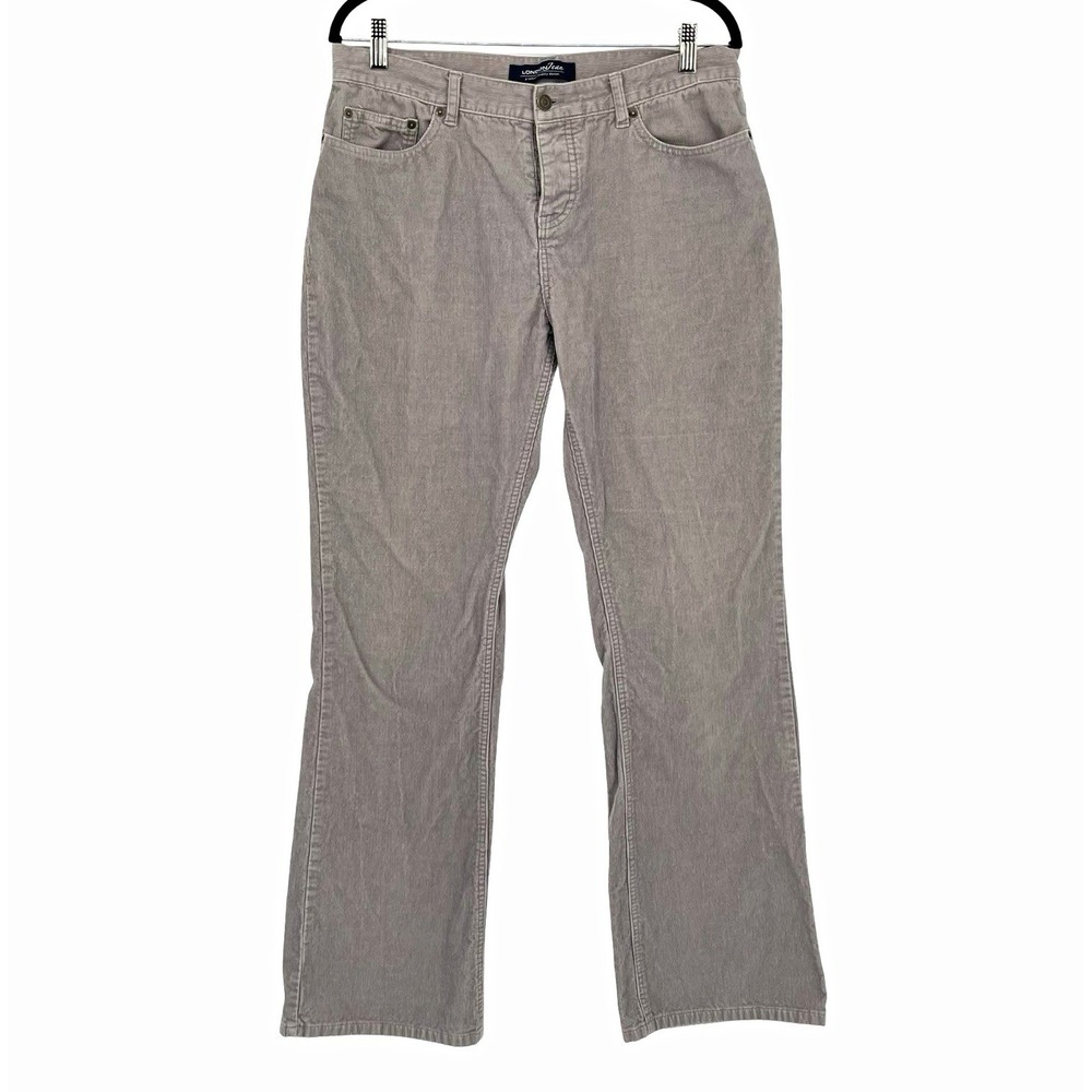 London Jean Women's Size 12 Gray Corduroy Pants Bootcut Flare Y2K 100% Cotton